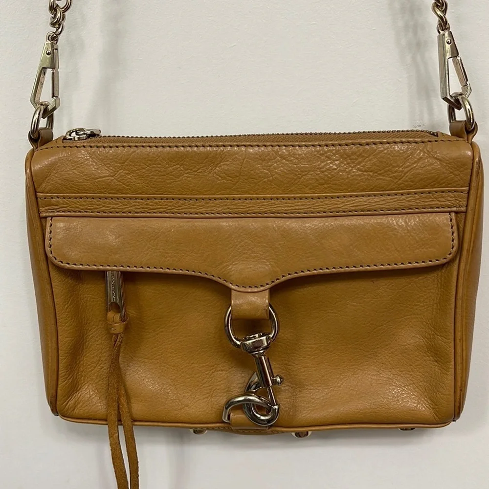Rebecca Minkoff tan leather crossbody bag small
